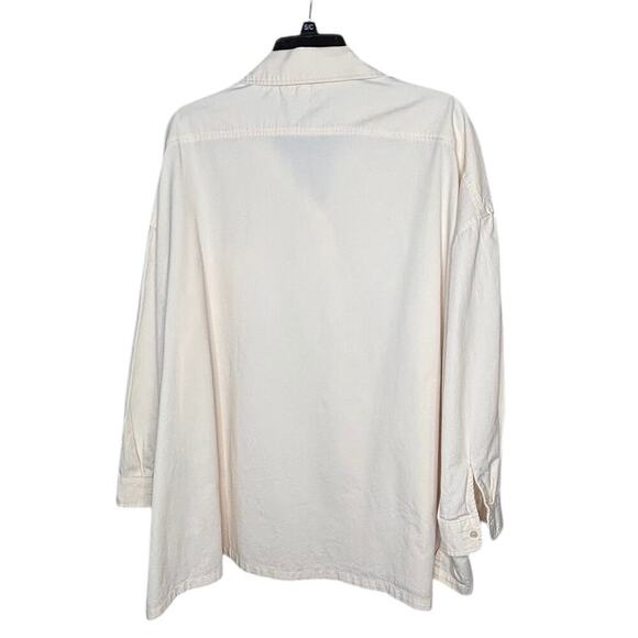 Lovers and Friends Audri Cream Boyfriend Button Down Oversized Shirt Size Large - Picture 4 of 12